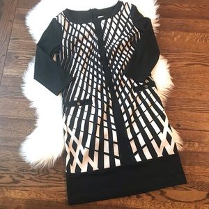 NEW YORK & COMPANY 3/4 SLEEVE DRESS-XS-LIKE NEW